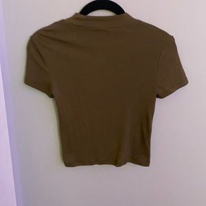 forever 21 olive green crop top